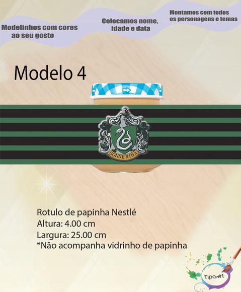 Rótulo Vidro Papinha-brasões Hogwarts