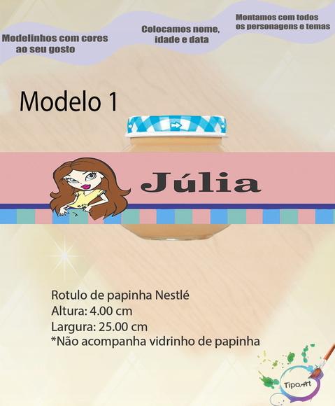 Rótulo Vidro Papinha-bratz