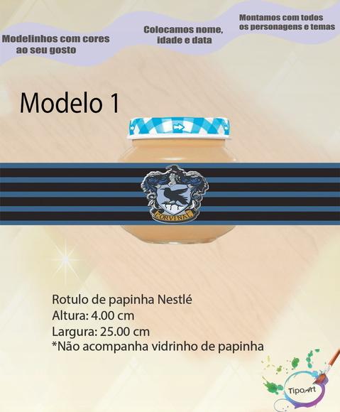 Rótulo Vidro Papinha-brasões Hogwarts