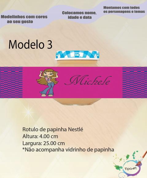 Rótulo Vidro Papinha-bratz