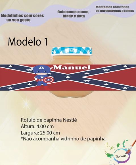 Rótulo Vidro Papinha-capitão America