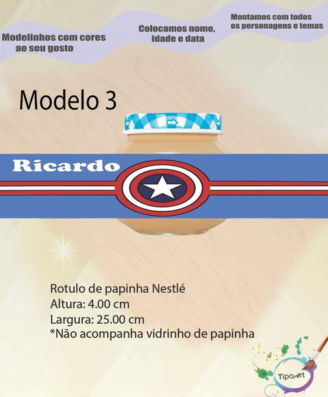 Rótulo Vidro Papinha-capitão America