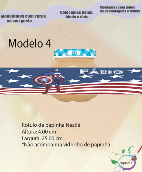 Rótulo Vidro Papinha-capitão America