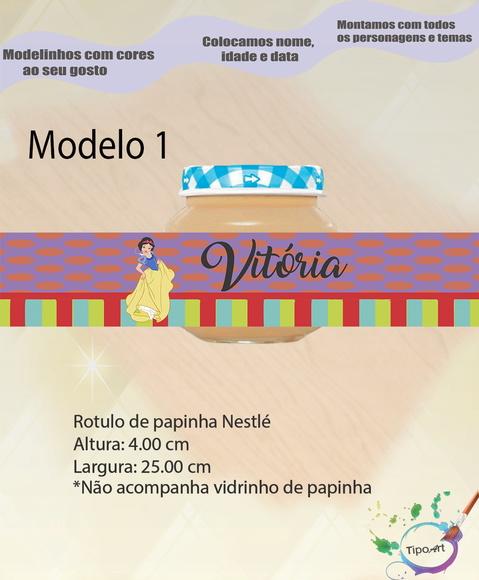 Rótulo Vidro Papinha-branca de Neve