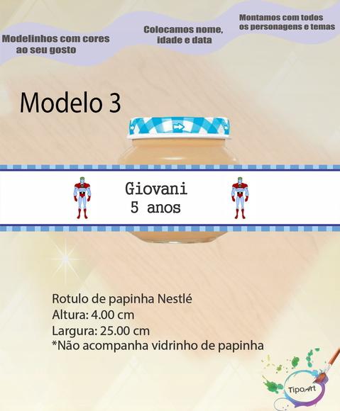 Rótulo Vidro Papinha-capitão Planeta