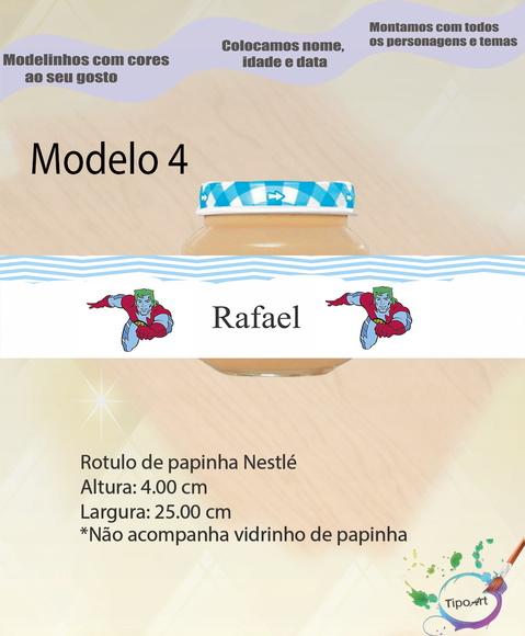 Rótulo Vidro Papinha-capitão Planeta