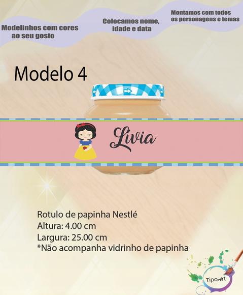 Rótulo Vidro Papinha-branca de Neve