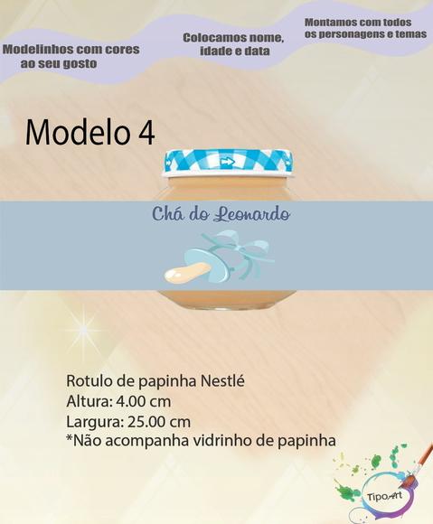 Rótulo Vidro Papinha-chá de Bebê