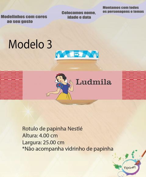 Rótulo Vidro Papinha-branca de Neve