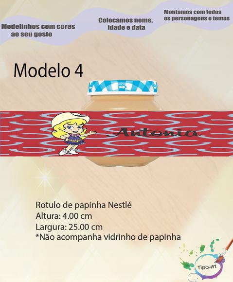 Rótulo Vidro Papinha-cowboy