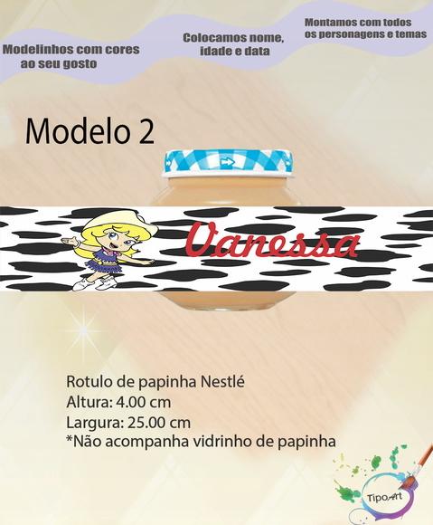 Rótulo Vidro Papinha-cowboy