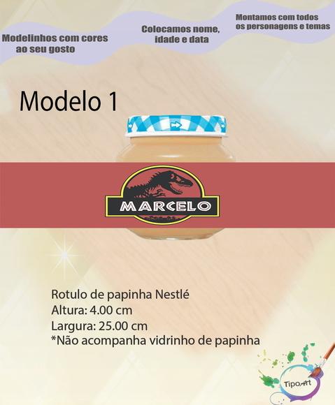 Rótulo Vidro Papinha-dinossauros