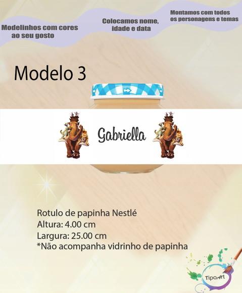 Rótulo Vidro Papinha-era do Gelo