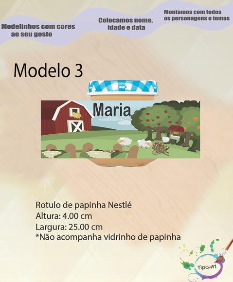 Rótulo Vidro Papinha-fazendinha