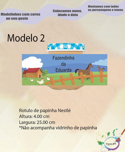 Rótulo Vidro Papinha-fazendinha