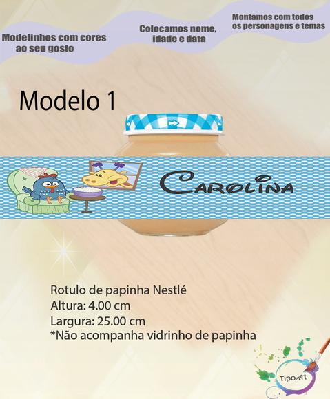Rótulo Vidro Papinha-galinha Pintadinha