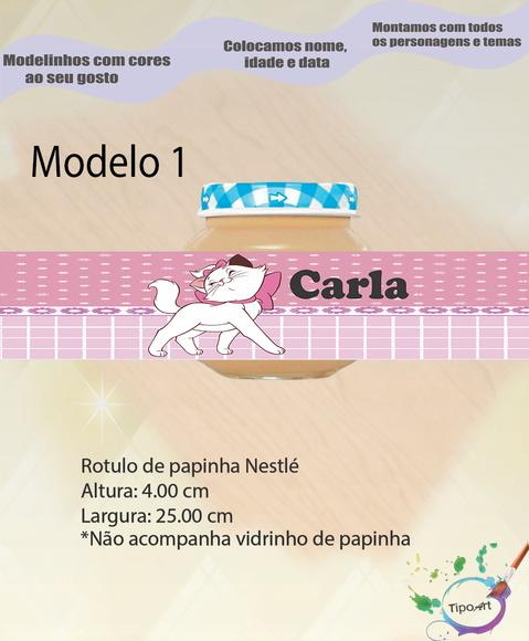 Rótulo Vidro Papinha-gatinha Marie