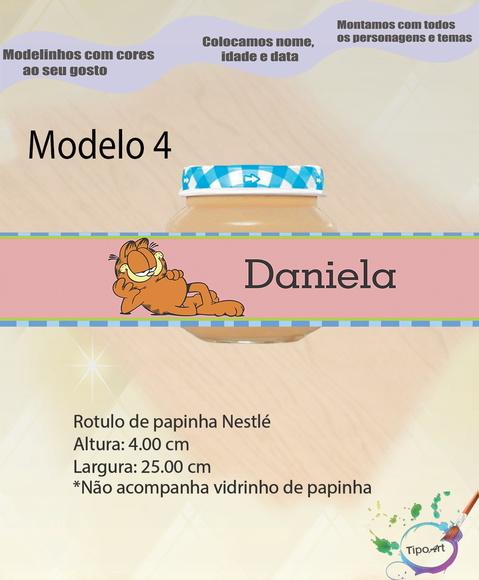 Rótulo Vidro Papinha-garfield