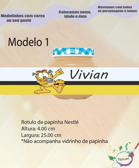 Rótulo Vidro Papinha-garfield