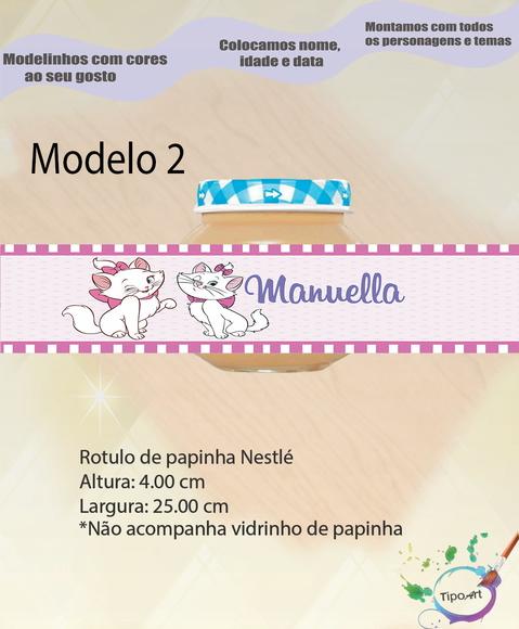 Rótulo Vidro Papinha-gatinha Marie