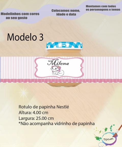 Rótulo Vidro Papinha-gatinha Marie