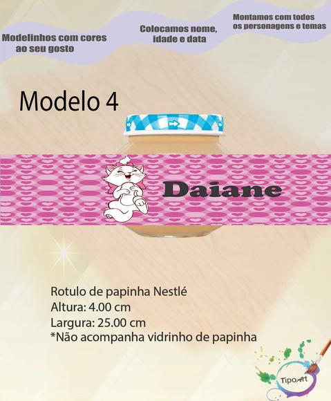 Rótulo Vidro Papinha-gatinha Marie