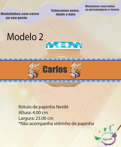 Rótulo Vidro Papinha-goku