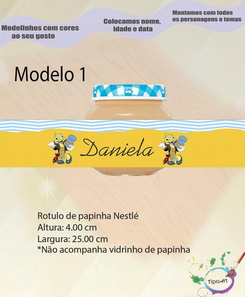 Rótulo Vidro Papinha-grilo Falante