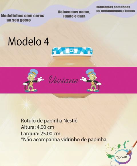 Rótulo Vidro Papinha-grilo Falante