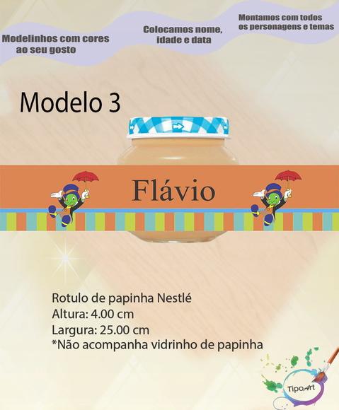 Rótulo Vidro Papinha-grilo Falante