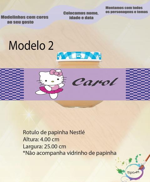 Rótulo Vidro Papinha-hello Kitty