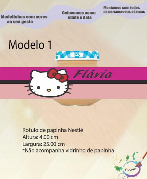 Rótulo Vidro Papinha-hello Kitty