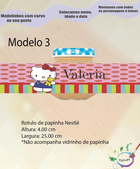 Rótulo Vidro Papinha-hello Kitty