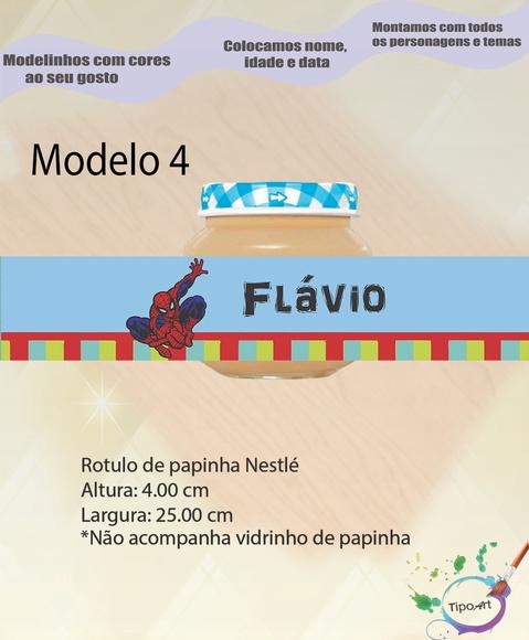 Rótulo Vidro Papinha-homem Aranha