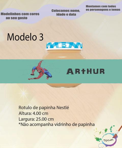 Rótulo Vidro Papinha-homem Aranha