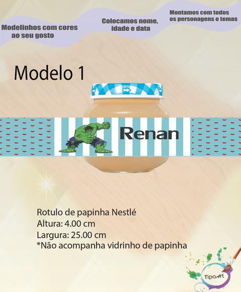 Rótulo Vidro Papinha-hulk