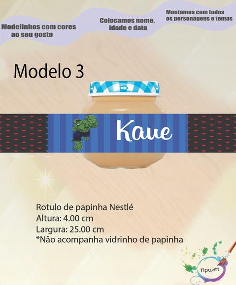Rótulo Vidro Papinha-hulk