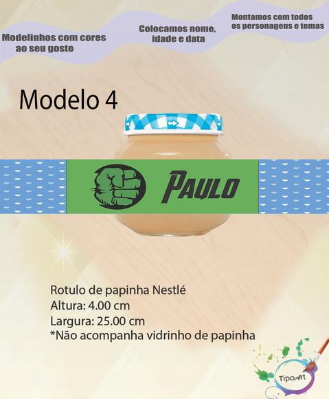 Rótulo Vidro Papinha-hulk