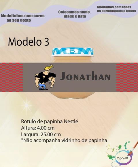 Rótulo Vidro Papinha-johnny Bravo