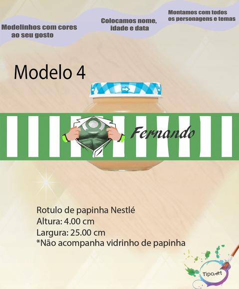 Rótulo Vidro Papinha-lanterna Verde
