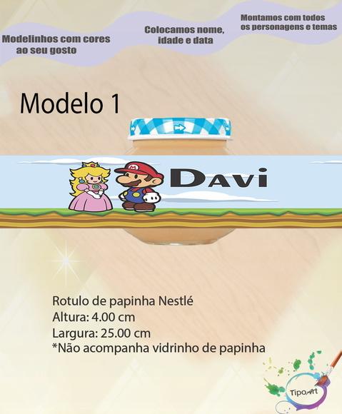Rótulo Vidro Papinha-mario Bros