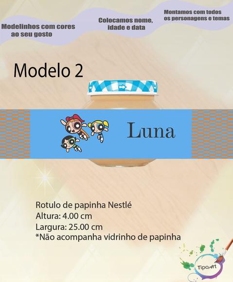 Rótulo Vidro Papinha-menina Super Poderosas