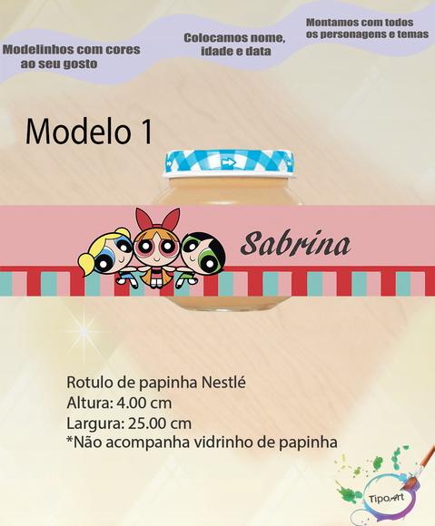 Rótulo Vidro Papinha-menina Super Poderosas