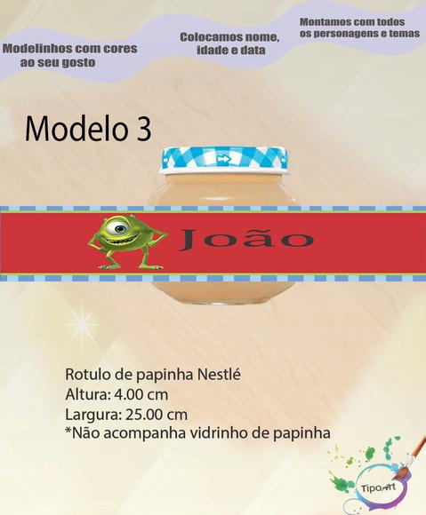 Rótulo Vidro Papinha-mike Wazowski