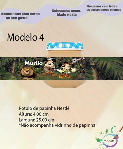 Rótulo Vidro Papinha-mickey Safari