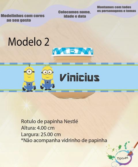 Rótulo Vidro Papinha-minions