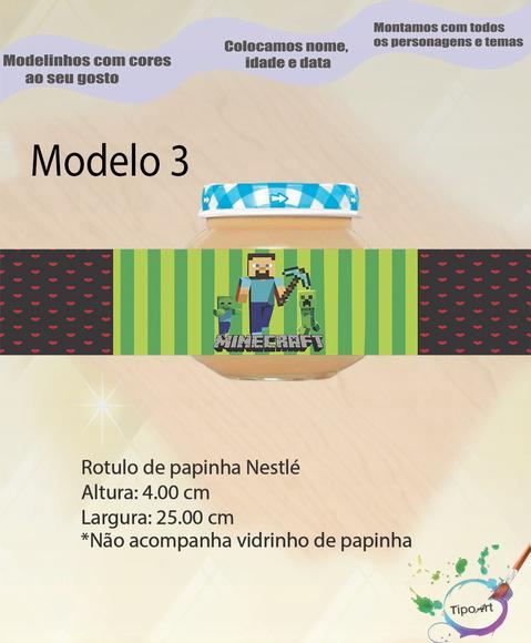 Rótulo Vidro Papinha-minecraft