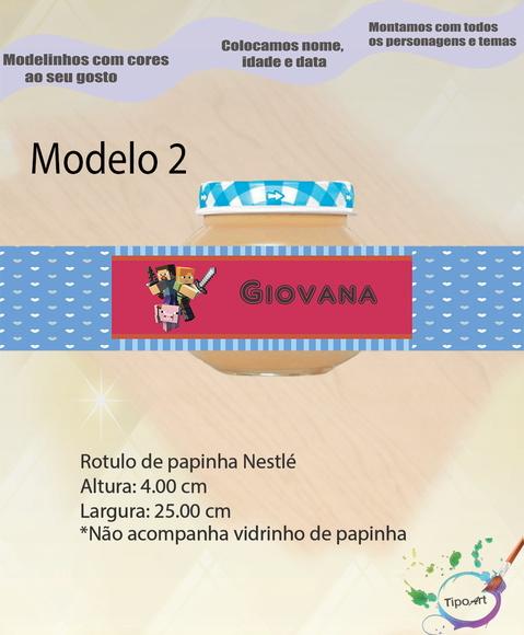 Rótulo Vidro Papinha-minecraft