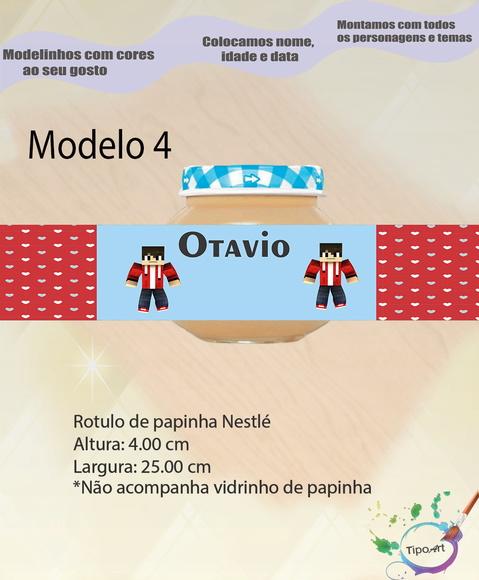 Rótulo Vidro Papinha-minecraft