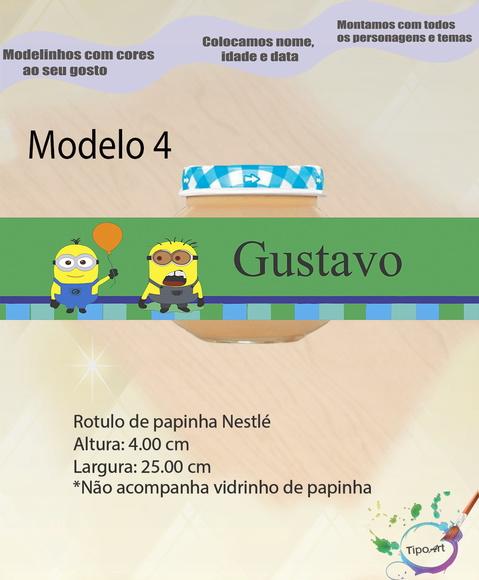 Rótulo Vidro Papinha-minions
